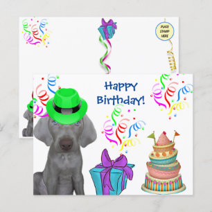 Brooklyn de Weimaraner's verjaardag Feestdagenkaart