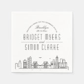 Brooklyn Deco Skyline | Weddenschap Napkins Servet (Voorkant)
