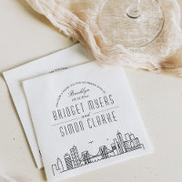 Brooklyn Deco Skyline | Weddenschap Napkins