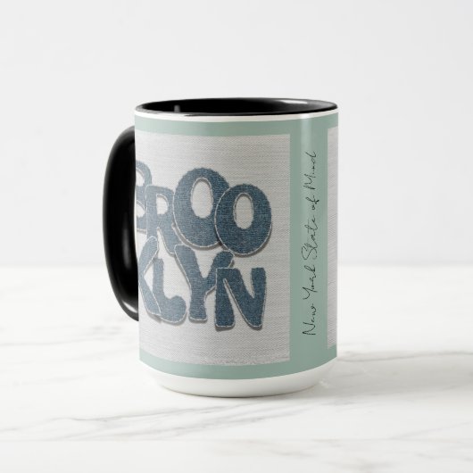 Brooklyn Denim Mug | New York City Gift Mok (Voorkant links)