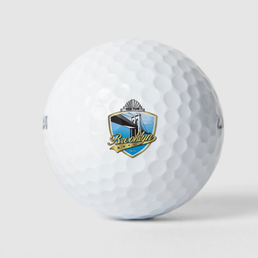 Brooklyn Design Gold Golfballen (Voorkant)