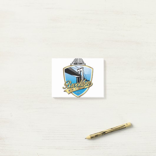 Brooklyn Design Gold Post-it® Notes (Op bureau)