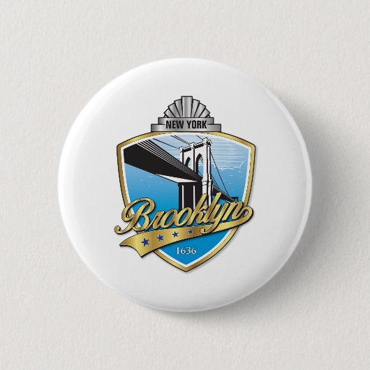 Brooklyn Design Gold Ronde Button 5,7 Cm (Voorkant)