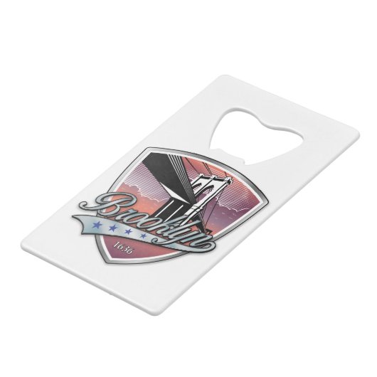 Brooklyn Design Silver Creditkaart Flessenopener (Achterkant Gekanteld)