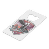 Brooklyn Design Silver Metallic Creditkaart Flessenopener (Voorkant Gekanteld)