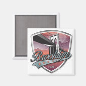 Brooklyn Design Silver Metallic Magneet (Voorkant / Achterkant)