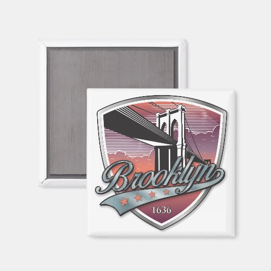 Brooklyn Design Silver Metallic Magneet (Voorkant / Achterkant)