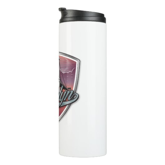 Brooklyn Design Silver Metallic Thermosbeker (Geroteerd rechts)