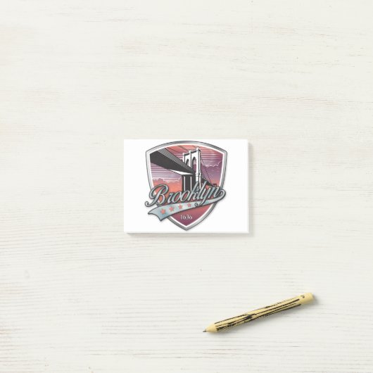 Brooklyn Design Silver Post-it® Notes (Op bureau)