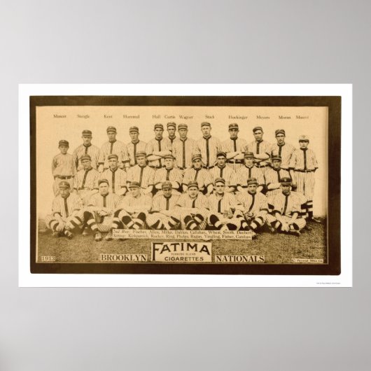 Brooklyn Dodgers Baseball 1913 Poster (Voorkant)