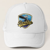 Brooklyn Elegant Gold Swoosh Logo Design Trucker Pet (Voorkant)