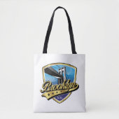 Brooklyn Elegant Goud Swoosh Logo Ontwerp Tote Bag (Voorkant)
