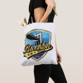 Brooklyn Elegant Goud Swoosh Logo Ontwerp Tote Bag (Dichtbij)
