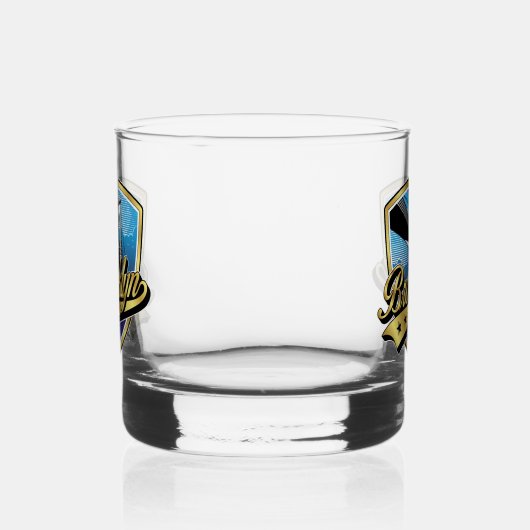 Brooklyn Elegant Goud Swoosh Logo Ontwerp Whisky Glas (Links)