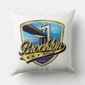 Brooklyn Elegant Gouden Swoosh Logo Ontwerp Kussen (Achterkant)