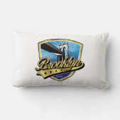 Brooklyn Elegant Gouden Swoosh Logo Ontwerp Kussen (Achterkant)