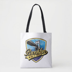 Brooklyn Elegant Gouden Swoosh Logo Ontwerp Tote Bag