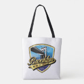 Brooklyn Elegant Gouden Swoosh Logo Ontwerp Tote Bag (Achterkant)