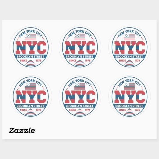 Brooklyn en New York City Ronde Sticker (Vel)