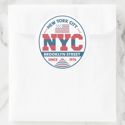 Brooklyn en New York City Ronde Sticker (Tas)