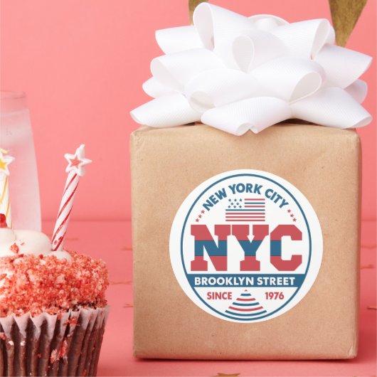 Brooklyn en New York City Ronde Sticker (Feest)