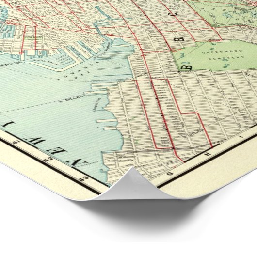 Brooklyn en Vicinity Poster (Hoek)