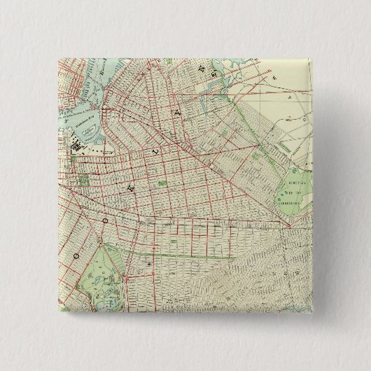 Brooklyn en Vicinity Vierkante Button 5,1 Cm (Voorkant)
