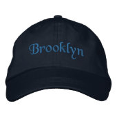 Brooklyn geborduurd Baseball Pet / Pet Blue (Voorkant)