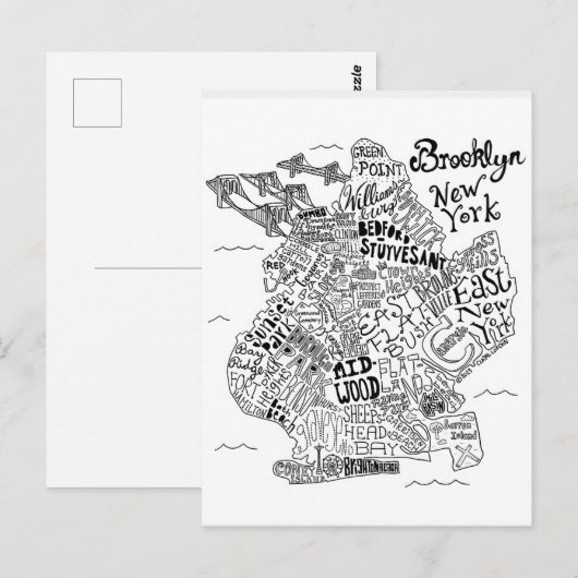 Brooklyn Geïllustreerde kaart (Voorkant / Achterkant)