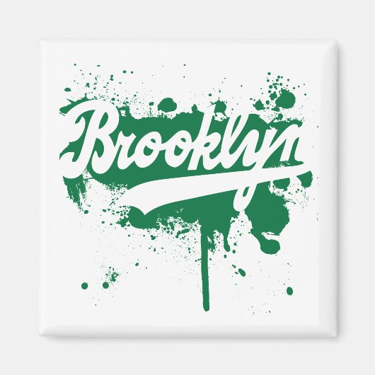 Brooklyn geschilderde groene magneet (Voorkant)