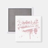 Brooklyn geschilderde roze magneet (Voorkant / Achterkant)