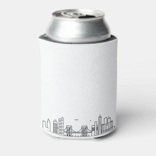 Brooklyn gestileerde skyline | Bruiloft Koelbox Blikjeskoeler (Blikje Achterkant)