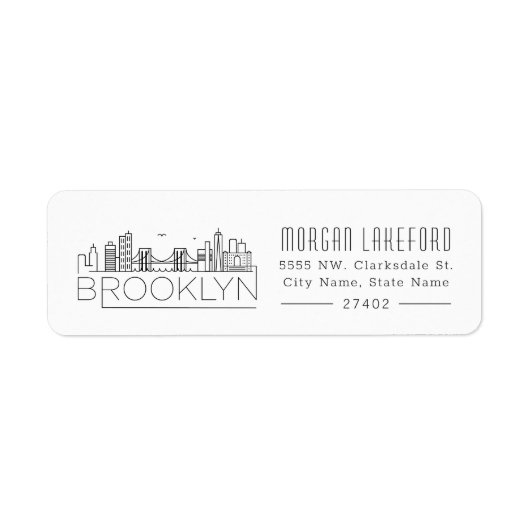 Brooklyn gestileerde skyline | etiket (Voorkant)