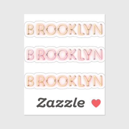 Brooklyn Ggloeiende Neon Lights x3 Sticker (Vel)