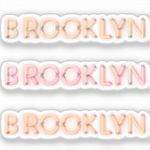 Brooklyn Ggloeiende Neon Lights x3 Sticker (Voorkant)