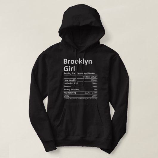 BROOKLYN GIRL NY NEW YORK Funny City Home Roots US Hoodie (Design voorkant)
