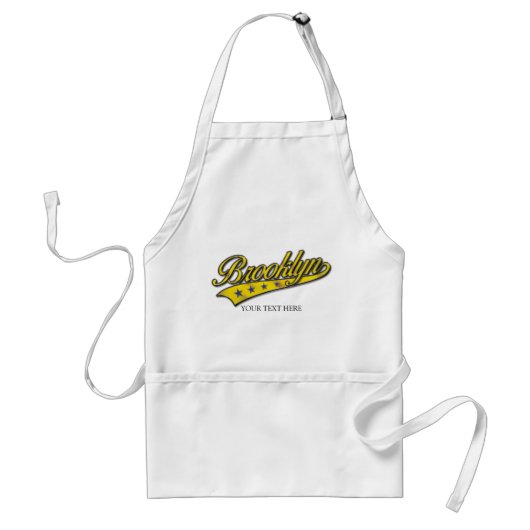 Brooklyn Gold Swoosh Design Sjabloon Standaard Schort (Voorkant)