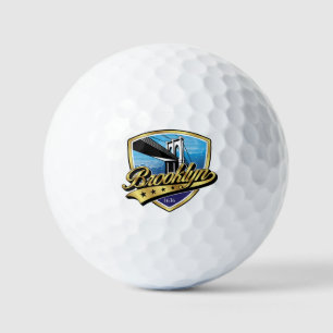 Brooklyn Gold Swoosh Logo Design Golfballen