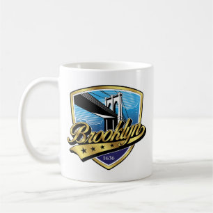 Brooklyn Gouden Swoosh Logo Ontwerp Koffiemok