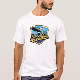 Brooklyn Gouden Swoosh Logo Ontwerp T-shirt