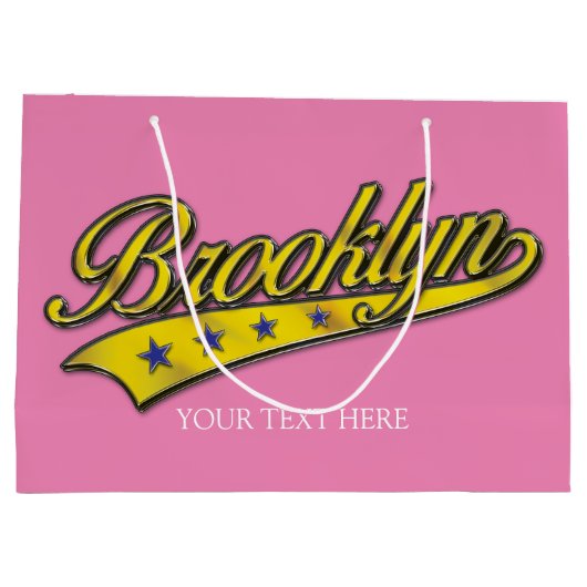 Brooklyn Gouden Swoosh Ontwerp Sjabloon Groot Cadeauzakje (Achterkant)
