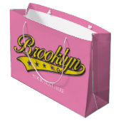 Brooklyn Gouden Swoosh Ontwerp Sjabloon Groot Cadeauzakje (Achterkant Gekanteld)