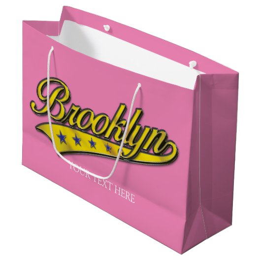 Brooklyn Gouden Swoosh Ontwerp Sjabloon Groot Cadeauzakje (Voorkant Gekanteld)
