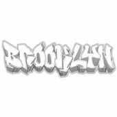 Brooklyn Graffiti Vinyl Sticker op maat (Voorkant)