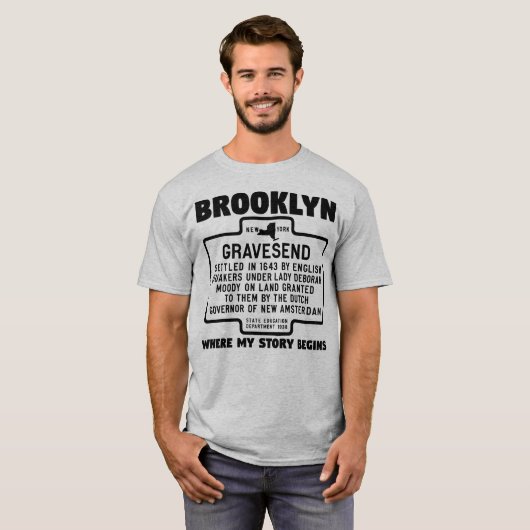 Brooklyn Gravesend Waar mijn verhaal begint T-shirt (Voorkant volledig)
