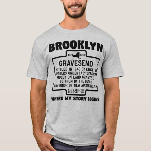 Brooklyn Gravesend Waar mijn verhaal begint T-shirt (Voorkant)
