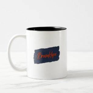 Brooklyn Handschreven Red Typography Coffee Mok