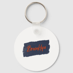 Brooklyn Handwrite Red Typografie Sleutelhanger