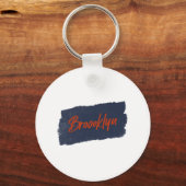 Brooklyn Handwrite Red Typografie Sleutelhanger (Voorkant)