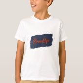 Brooklyn Handwrited Red Typography T-Shirt (Voorkant)